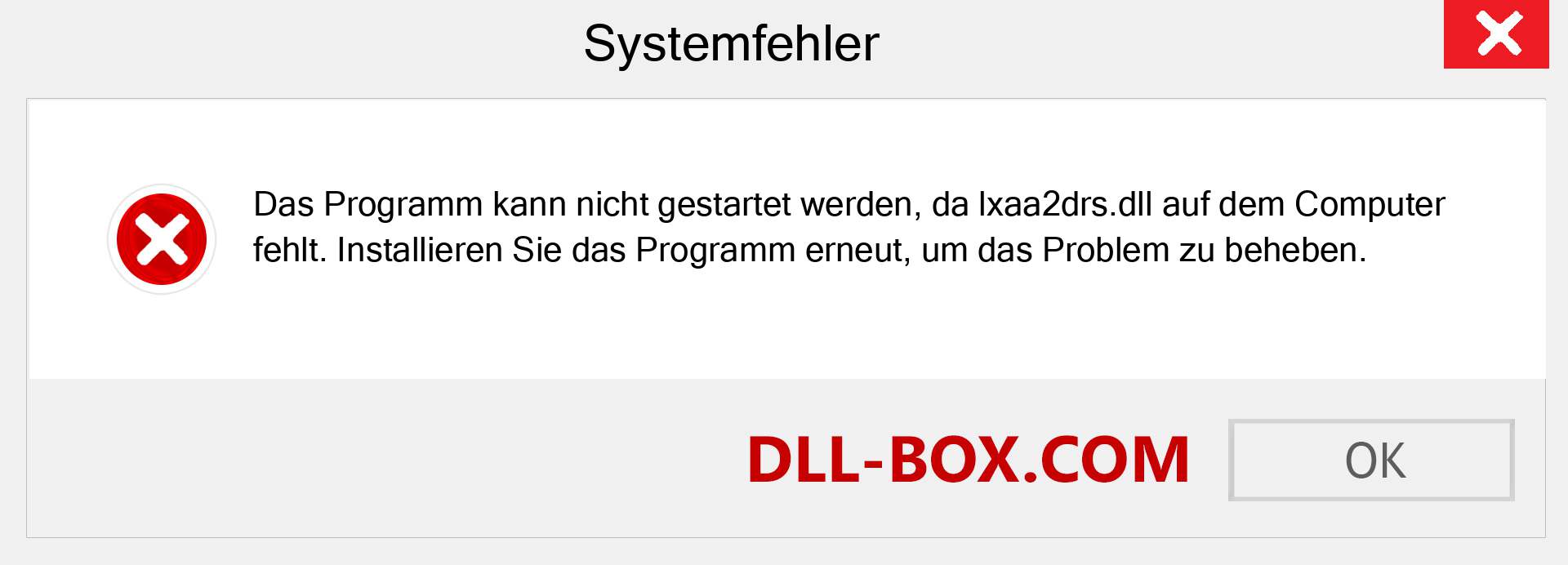 lxaa2drs.dll-Datei fehlt?. Download für Windows 7, 8, 10 - Fix lxaa2drs dll Missing Error unter Windows, Fotos, Bildern